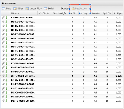 botão bloquear documento